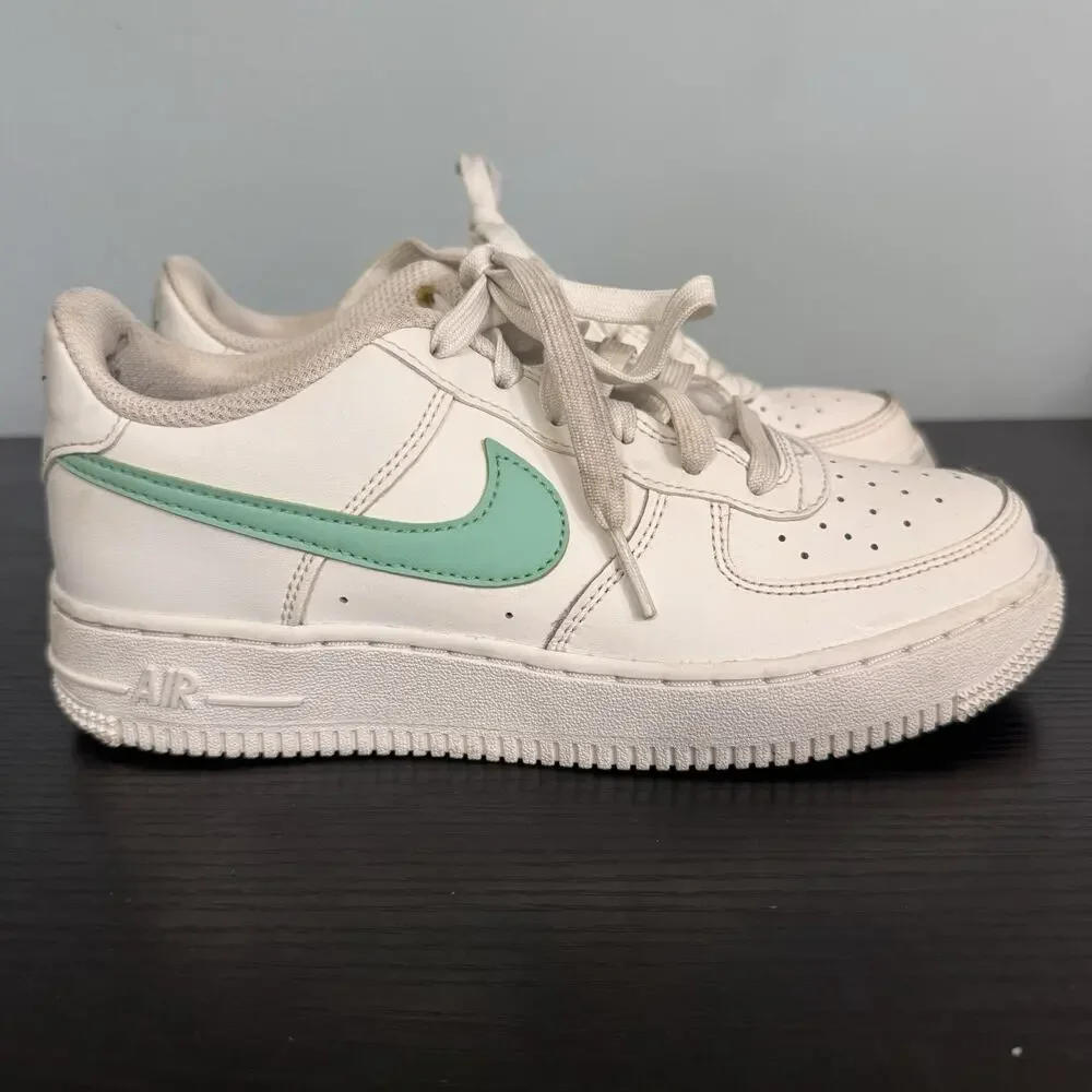 Nike Air Force 1 Low Big Kids' Size 4 Shoes White Teal Emerald Rise DV7762-104